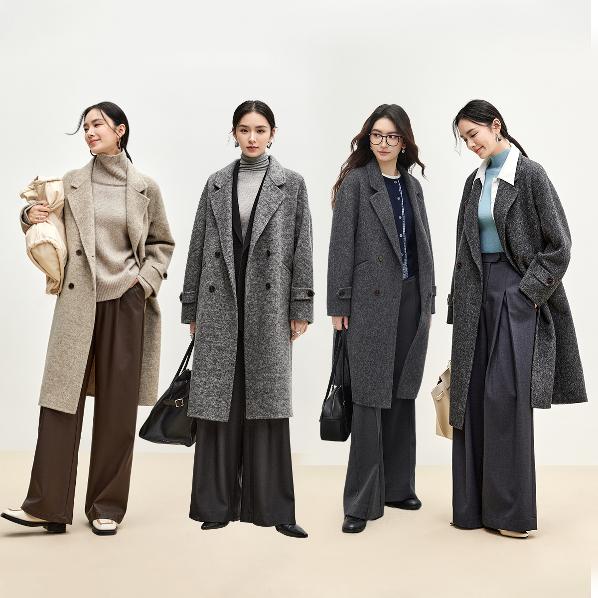 SENTUBILA длинные шерстяные пальто для женщин верхняя одежда 2025 зимнее роскошное теплое прямое двубортное пальто высокого качества W44O56042