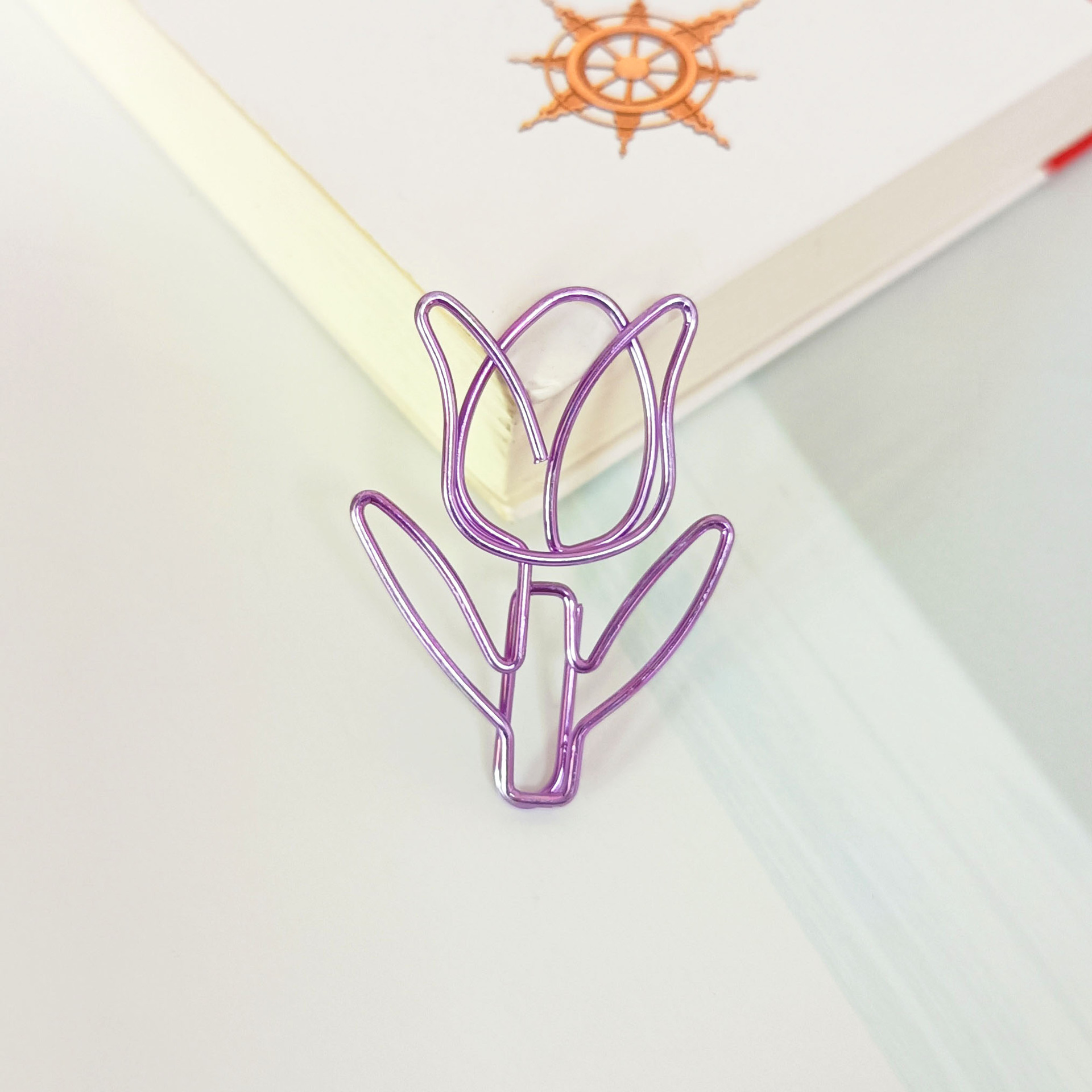 Tulip Paper Clips Kawaii Notebook Planner Bookmarks Korean Stationery Tickets Photo Clips Office Supplies Bookmark Folder