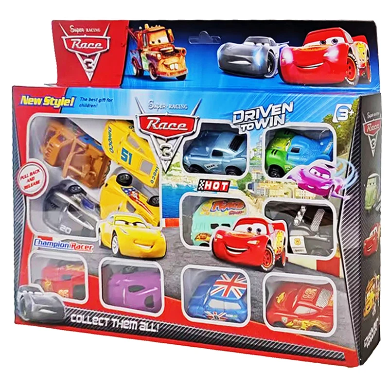 Nowe Oryginalne Auta Disney Pixar Auta 3 Zabawki Zygzak McQueen Mini Samochód Samochód Powrotny Jackson Storm Model PVC Pudełka Prezentowe dla Dzieci
