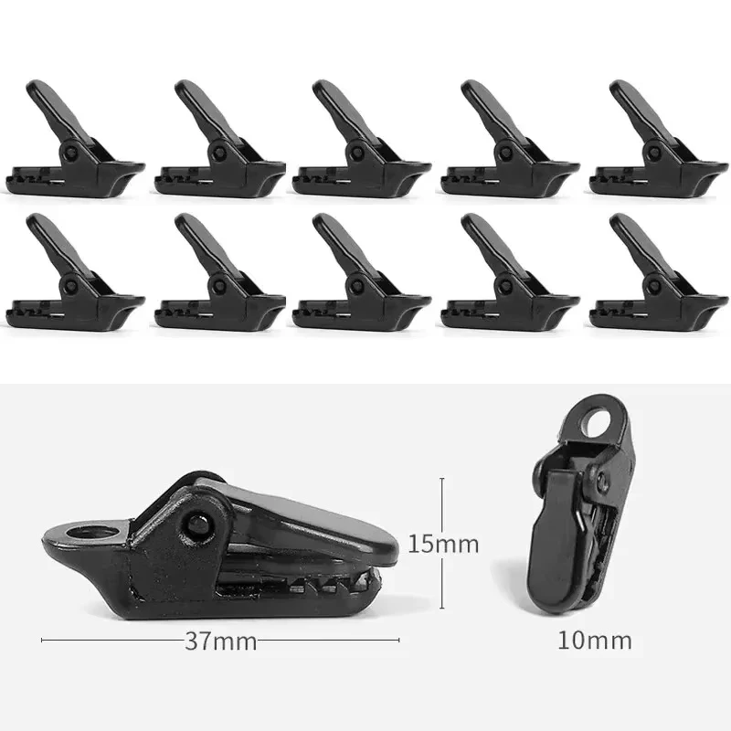 10Pcsกลางแจ้งผ้าใบกันน้ําคลิปCampingเต็นท์กันสาดWindproofเชือกClampหัวเข็มขัดพลาสติกFixed Jaw Grip Hooksอุปกรณ์เสริม