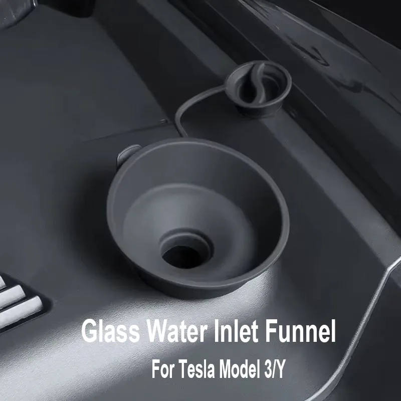 Para tesla modelo 3 y entrada de água vidro pára-brisa do carro limpador braço buraco capa protetora enchimento funil almofada silicone tampa à prova poeira