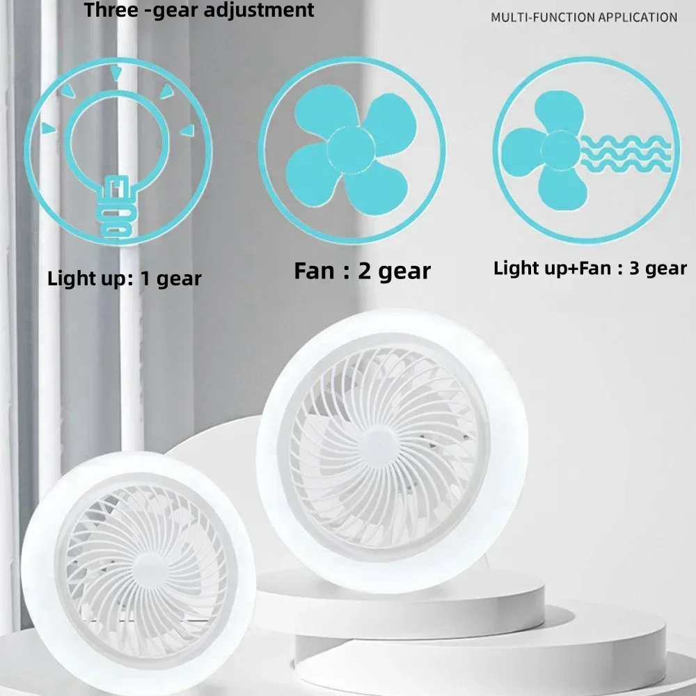  Smart 2 In 1 Ceiling Fan With Remote Control Lighting E27 Conversion Base Lighting Base Suitable for Bedroom and Living