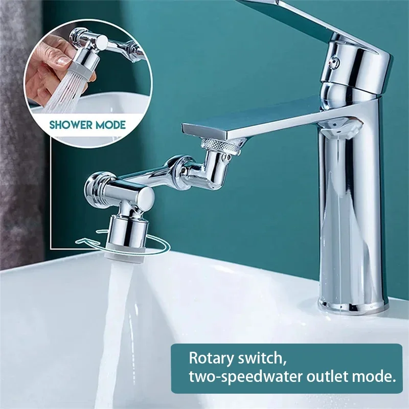1080 °   Obrotowa głowica rozpylająca do kranu 2 tryby natryskiwania Uniwersalny kran łazienkowy Przedłużacz Adapter Aerator