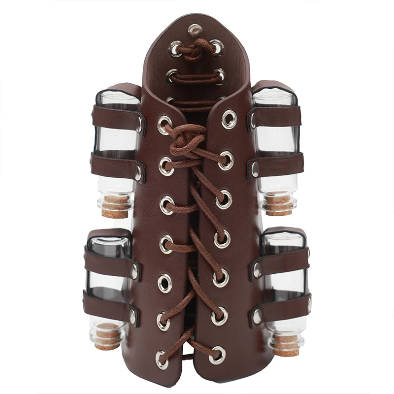 1 Stück Retro mittelalterliche Cosplay Requisiten Kunstleder breite Armschiene Schnürarm Rüstung Manschette String Steampunk Handschuh Armband Armband