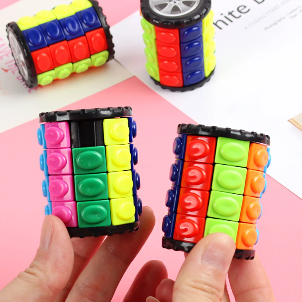 Sáng Tạo 3D Xoay Trượt Khối Xếp Hình Màu Tháp Giải Nén Tiểu Thuyết Cube Trẻ Em Đồ Chơi Xếp Hình Cha Mẹ-Con Montessori Chống Đỡ Tặng