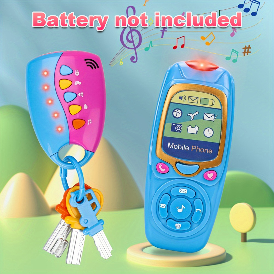 Funwee Musical โทรศัพท์มือถือสมาร์ทของเล่นรถปลอมของเล่นคีย์เสียงและไฟสนุกและของเล่นเพื่อการศึกษาสําหรับ Travel Play