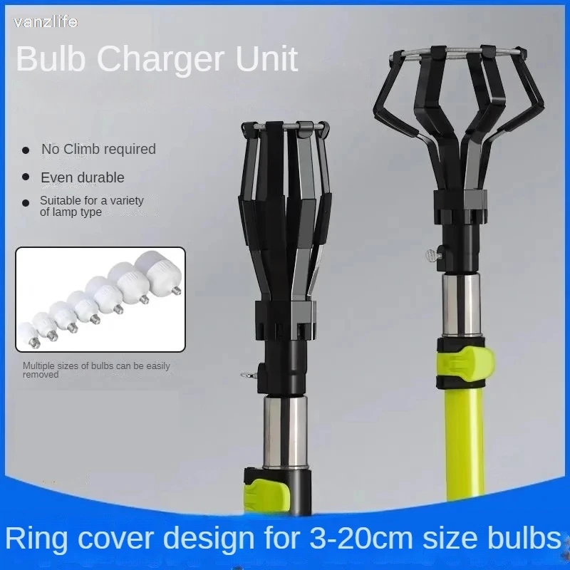 Bulb Changing Artifact Telescopic Rod Aerial Light RemovingTool Professional Twisting Installation Energy-Saving Lamp Changer