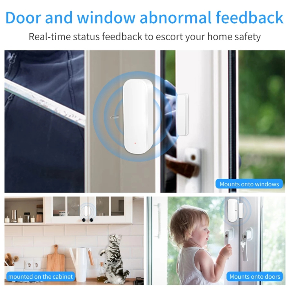 ZigBee Smart Door Window Sensor Tuya Magnetic Detector Security Protection Open Closed Alarm APP Remote Works with Alexa Google