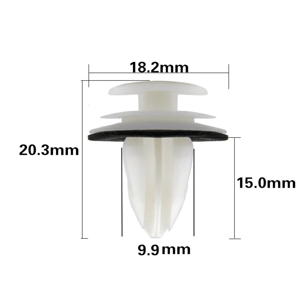 100x Deurpaneel Clip Met Afdichtring Bevestiging Klinknagel Bumper Clip Retainer Auto-interieur Klemmen