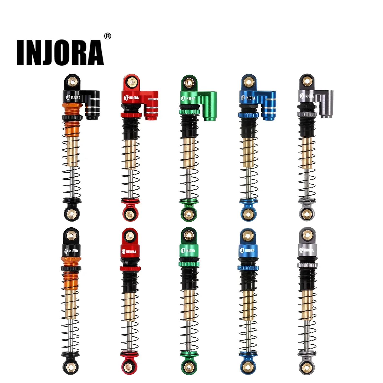 INJORA 43MM Chống Sốc Nhôm Ren Tele Giảm Chấn Nâng Cấp Cho 1/24 Xe RC Trục SCX24 C10 JLU Võ Sĩ Giác Đấu Micro xe Bánh Xích