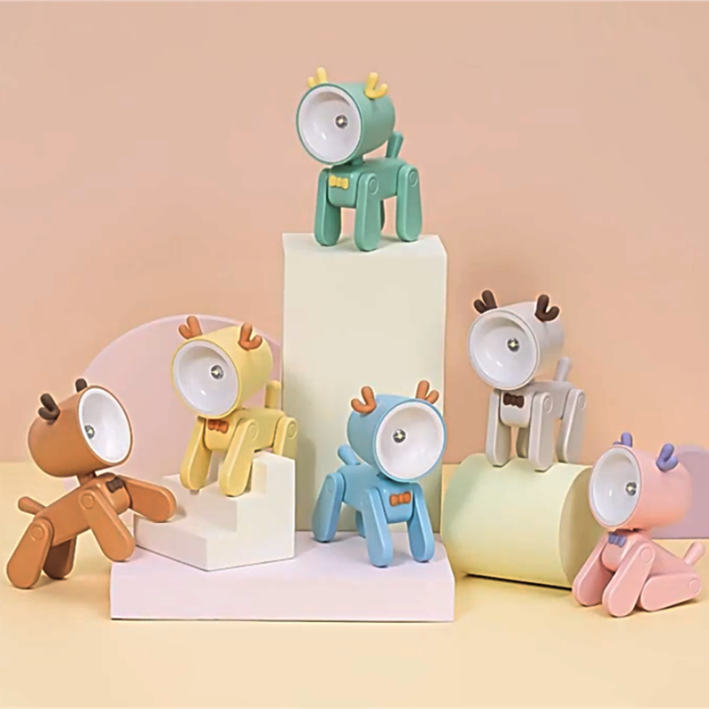 New Mini Night Light USB Rechargeable Table Lamp Cartoon Desktop Ornament Dormitory Bedroom Ambient Light Holiday Children Gifts