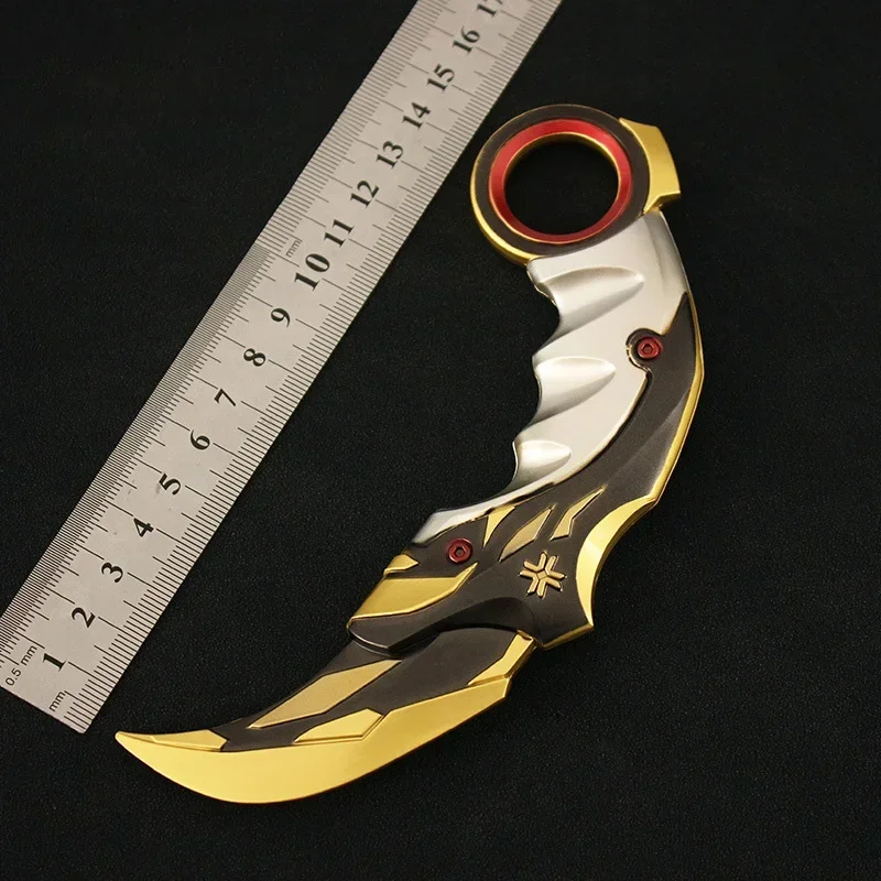 16 см/8 см/5 см Valorant Karambit коготь ножи игрушка брелок чемпионы Balisong оружие модель сплава косплей игры периферийные устройства подарки для мальчиков