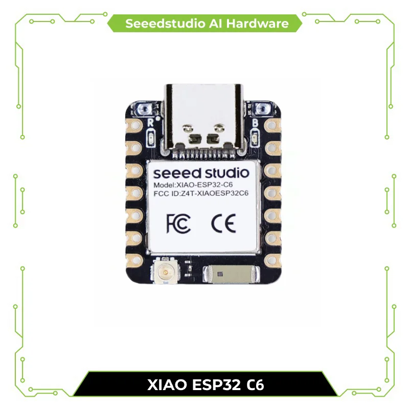 Seeed Studio XIAO ESP32C6-2,4 GHz WiFi 6, Bluetooth 5.3, Zigbee Thread (802.15.4), ESP Rain Maker, AWS IoT, Microsoft Azure