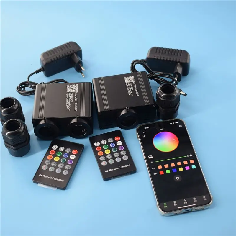 Приложение Bluetooth светодиодный светильник двигателя DC12V 16W 32W RGBW светодиодный оптоволоконный светильник для автомобиля дома звездное небо