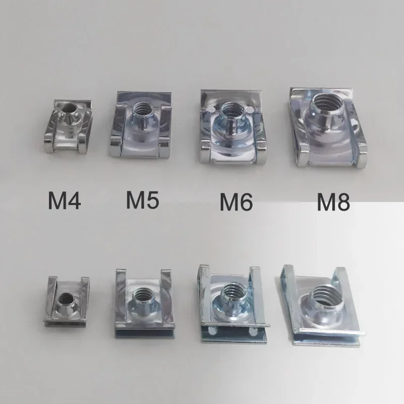 10 Uds M8 M6 M5 M4 Clips tipo U con rosca 8mm 5mm 6mm 4mm tuercas de lengüeta para coche motocicleta Scooter ATV ciclomotor