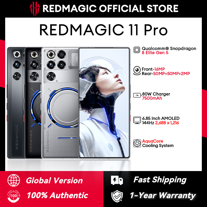 REDMAGIC NX789J 11 Pro Мобильный телефон Gamer Snapdragon 8 Elite Gen 5 12/16/24 ГБ + 256/512 ГБ/1 ТБ Жидкостное охлаждение 7500 мАч IPX8