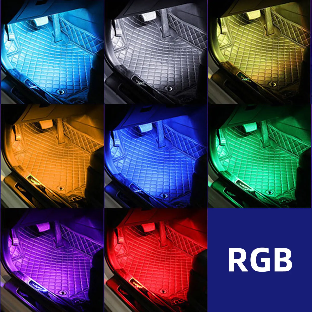 Rgb app led motocicleta carro atmosfera pé luz controle app flexível à prova dwaterproof água controle de som 12v moto lâmpada decorativa tira
