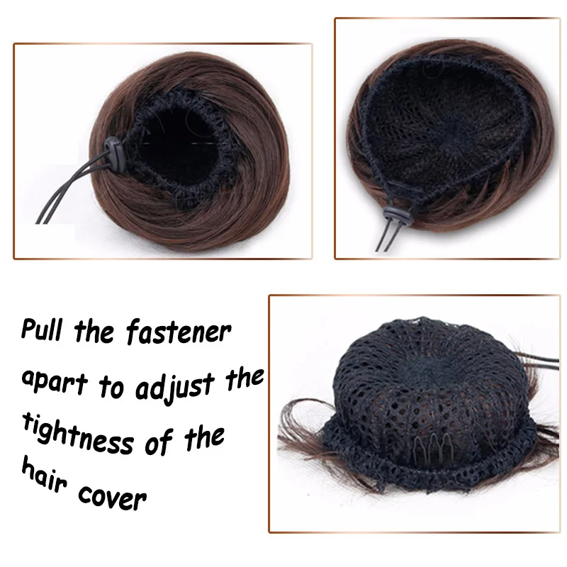 MANWEI Tổng Hợp Kẹp Búi Tóc Thun Tóc Thẳng Chignon Nối Dài Scrunchie Bộ Tóc Giả Dành Cho Phụ Nữ Và Trẻ Em