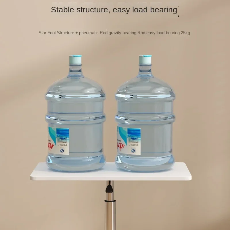 Movable Lifting Small Table with Pulley Small Sofa Bedside Table Standing Upright Laptop Office Desk