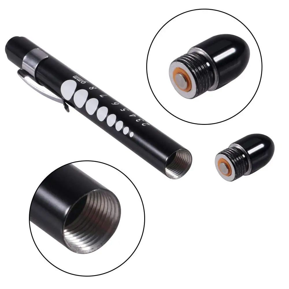 Linterna LED portátil para primeros auxilios, lámpara de antorcha con medidor de pupila, bolígrafos de diagnóstico para médico y enfermera
