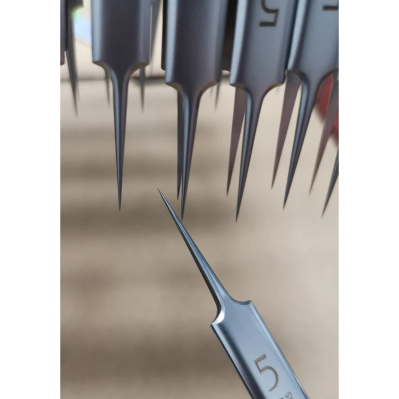 Tedesco ultrafine n. 5 brufoli cellulari pinzette per punti neri salone di bellezza speciale raschiatura e chiusura artefatto strumento per ago per acne