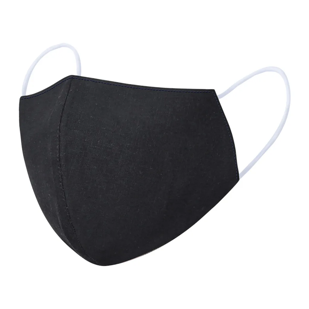 Mascarilla facial de algodón lavable y reutilizable para exteriores, máscara protectora con estampado de terciopelo, Color sólido, cómoda, aislamiento Personal