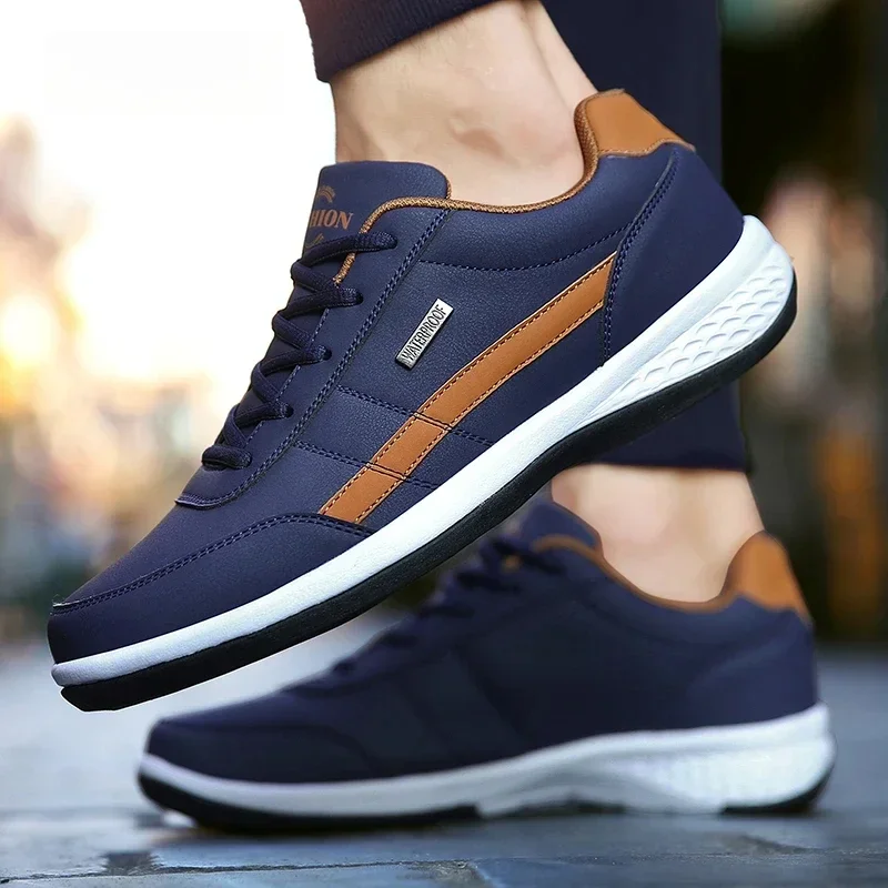 Scarpe per calzature stringate Sneaker in pelle da uomo vulcanizzata Sneaker da uomo casual comoda impermeabile Scarpe da uomo Masculino
