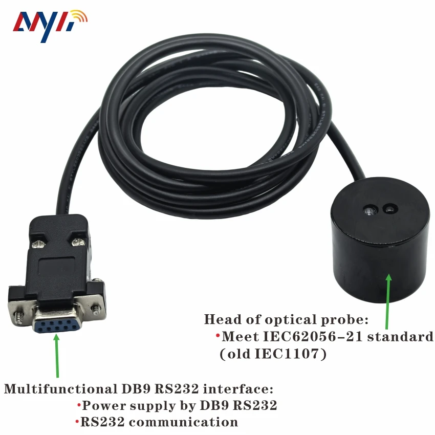 Устройство считывания оптических портов RS-232 OPTO DB9 IEC 62056-21 IEC 1107. Магнитный монтаж на метр.