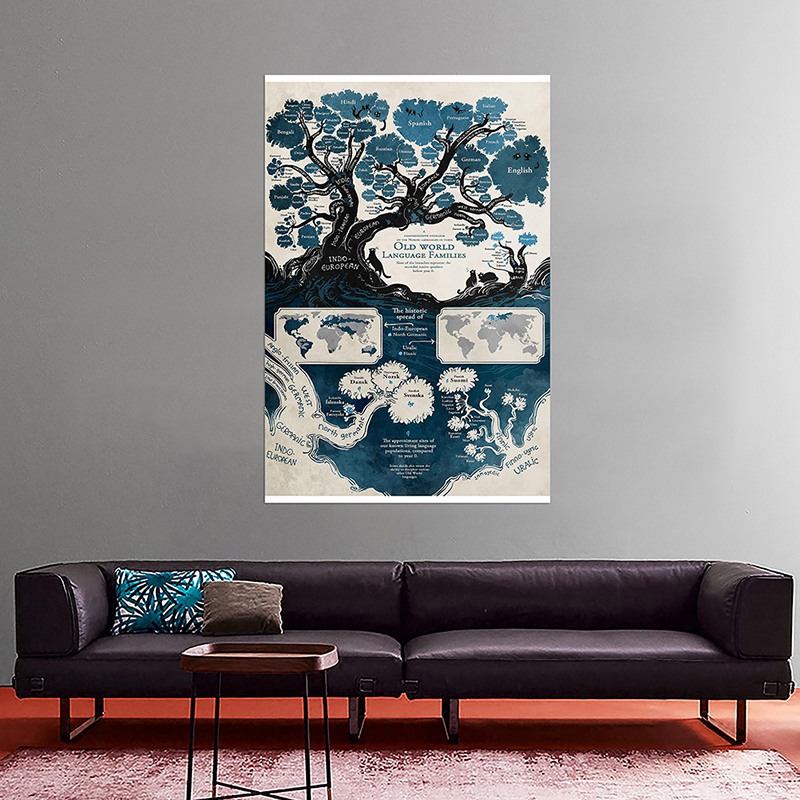 家の装飾のための世界の地図,100x70cm,オリジナル,不織布,クリエイティブなポスターとプリント