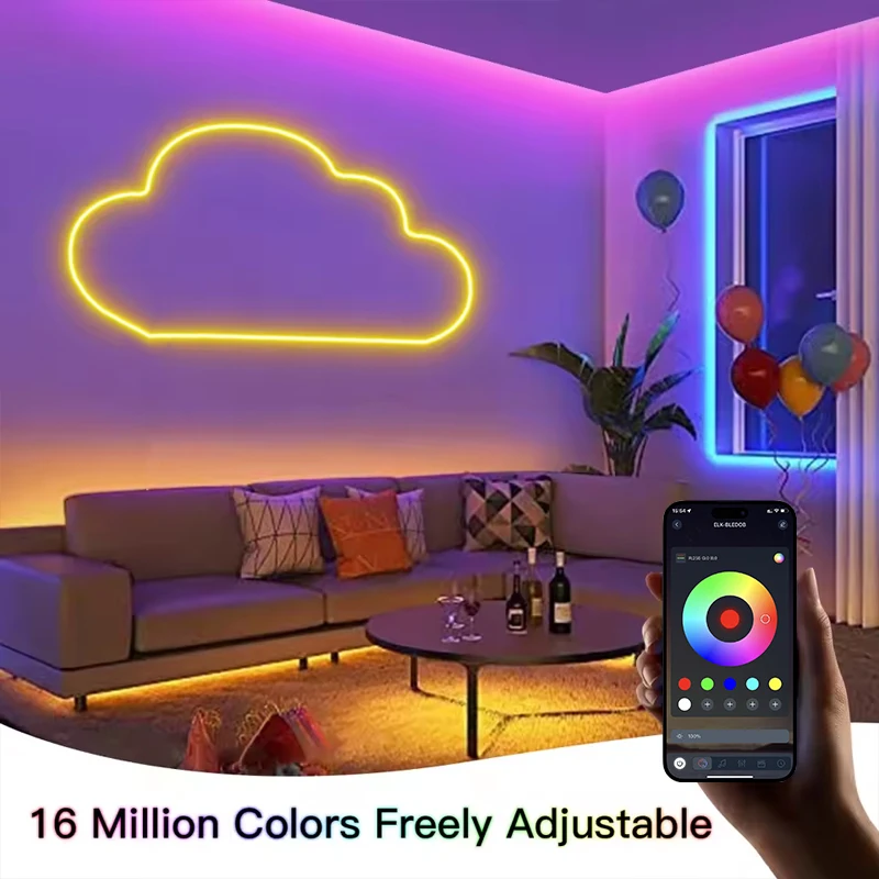 Tira de neón LED USB RGB que cambia de color con control remoto, decoración multiusos para el hogar, perfecta para Halloween y Navidad