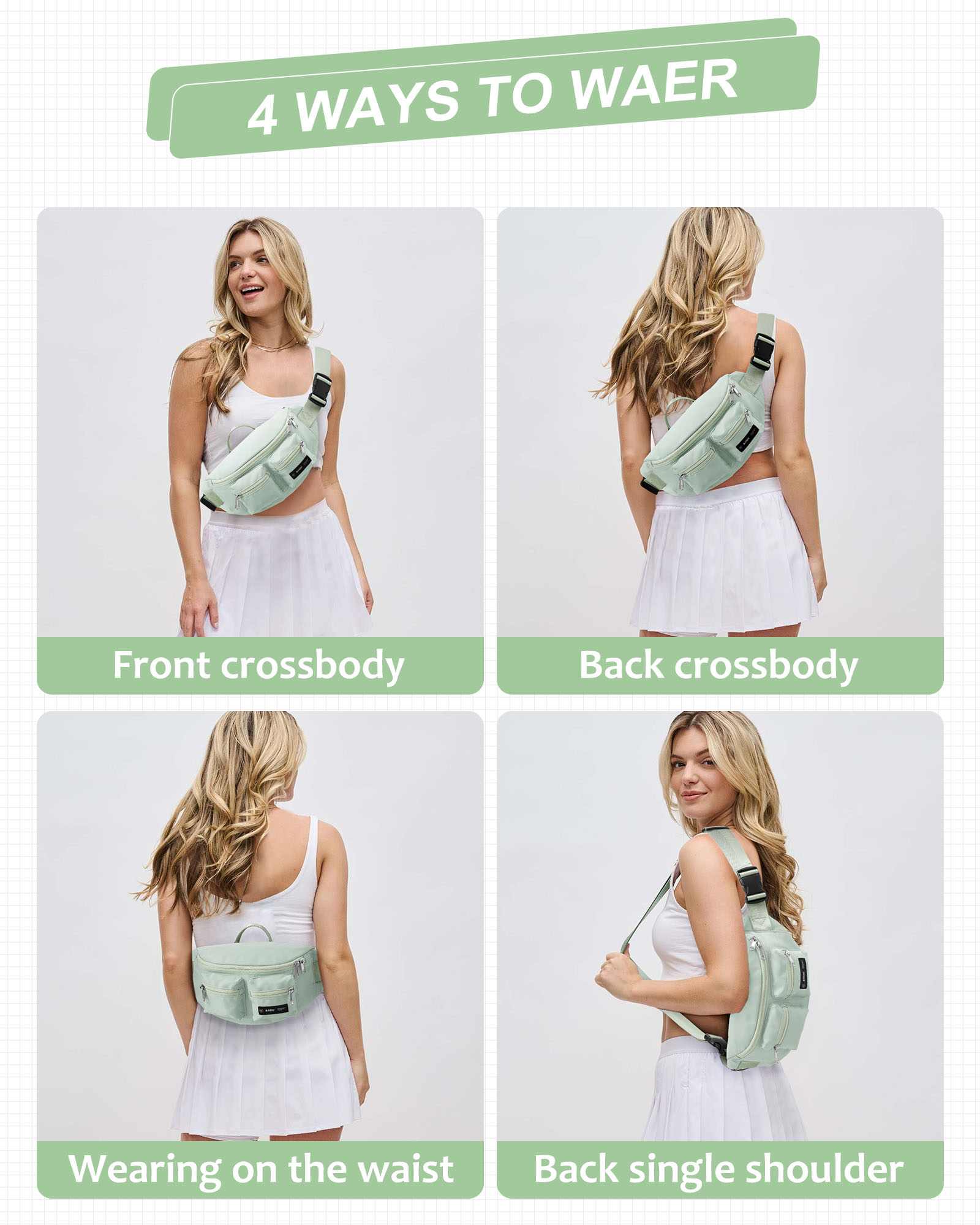 Нейлоновая поясная сумка унисекс, модные однотонные велосипедные поясные сумки