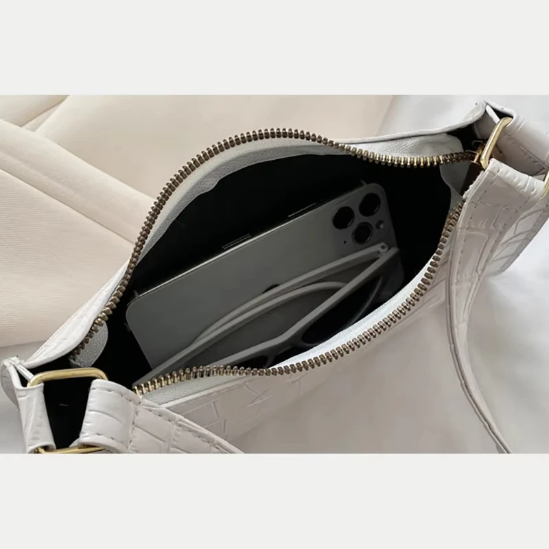 Borse in pelle PU moda per donna Borsa da ascella modello alligatore Borsa da donna piccola borsa a tracolla sotto le ascelle