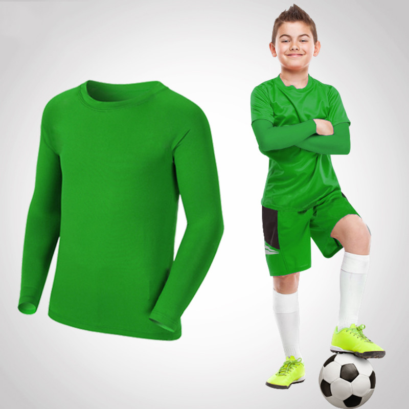Niños niños niño niña compresión correr Camiseta larga Fitness deporte baloncesto fútbol gimnasio ropa deportiva ropa de fútbol 25