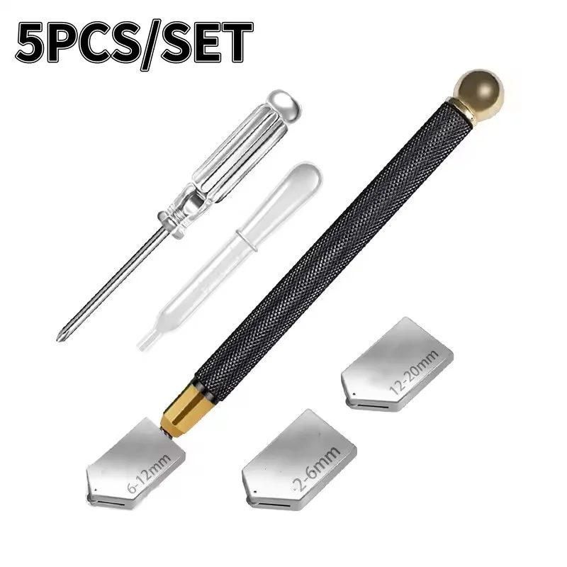 5 unids/set máquina cortadora de vidrio de diamante herramienta de corte de azulejos de botellas de vidrio profesional suministro de aceite herramienta Manual de corte de diamante de 2-20mm