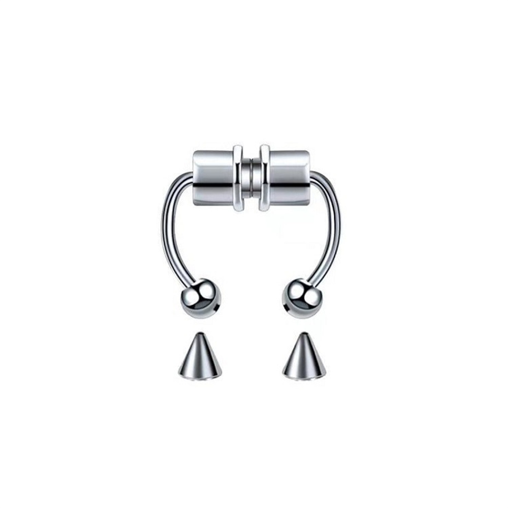 Donne finte piercing al naso anello cerchio setto piercing al naso clip rock hiphoop magnete in acciaio inossidabile moda gioielli per il corpo all'ingrosso