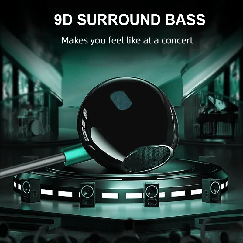 9D 베이스 스테레오 유형 C&3.5mm 헤드폰 볼륨 조절 헤드셋, HD 마이크 포함 iPhone15/16용 유선 이어버드 Samsung Galaxy 이어폰
