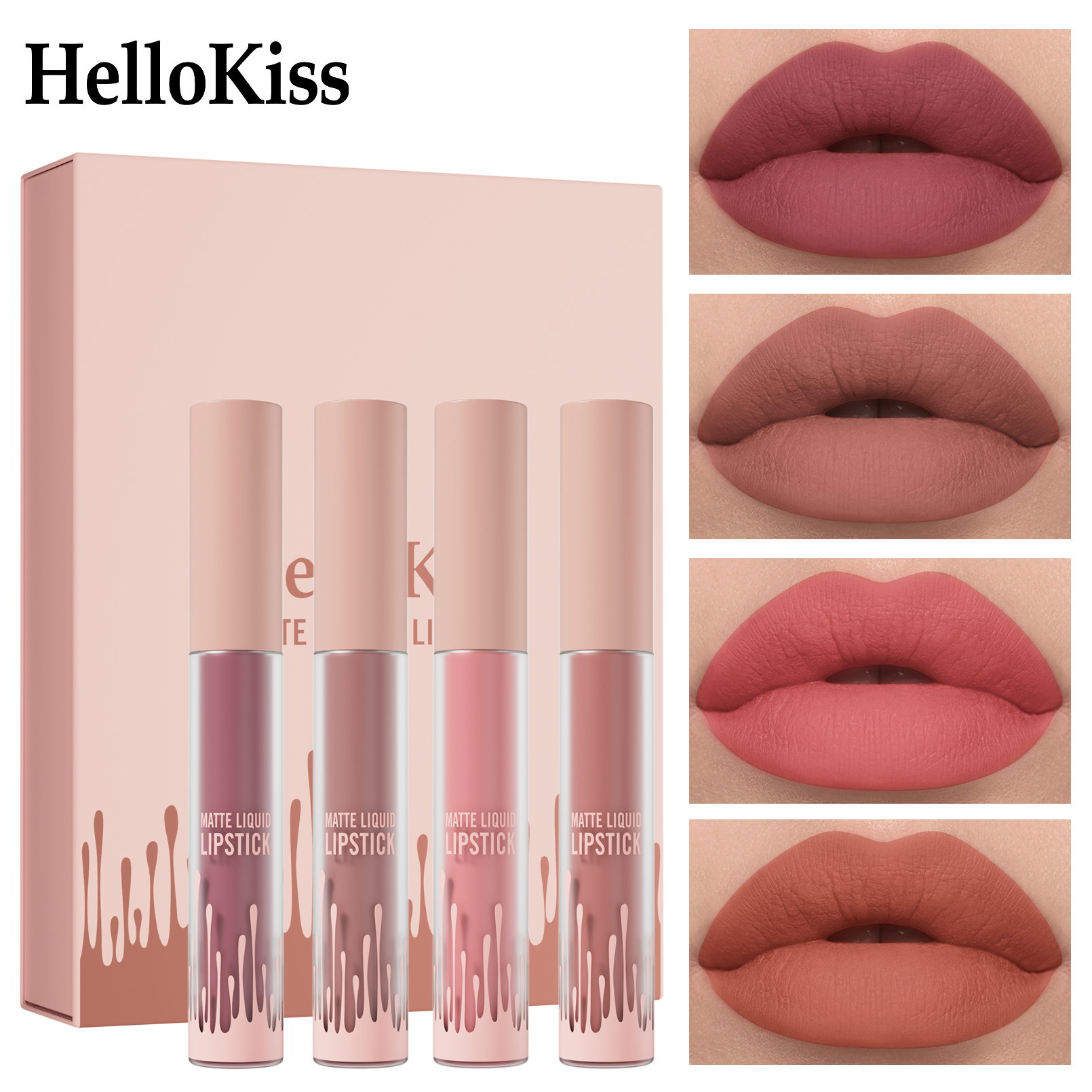 3 Pcs Matte Lipstick Lip Gloss Waterproof Non-Stick Cup Liquid Lipstick Matte Velvety Lip Glaze Lipstick Lip Stain Lip Care