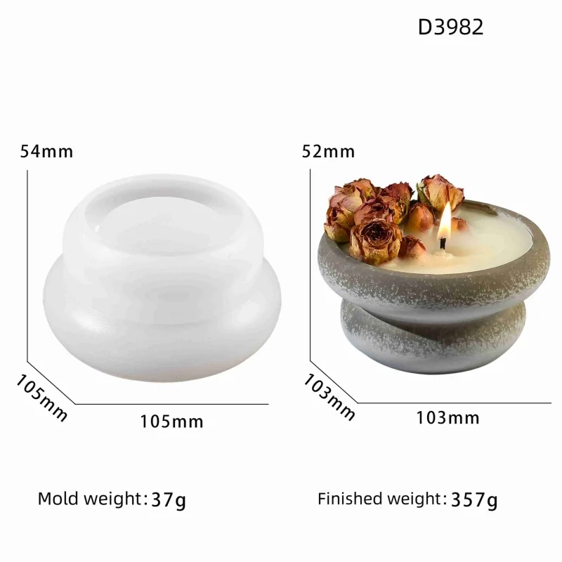 แหวนคู่ถ้วยเทียนแม่พิมพ์ซิลิโคน DIY Jar เทียนผู้ถือเครื่องประดับเรซินแม่พิมพ์งานฝีมือตกแต่งบ้าน