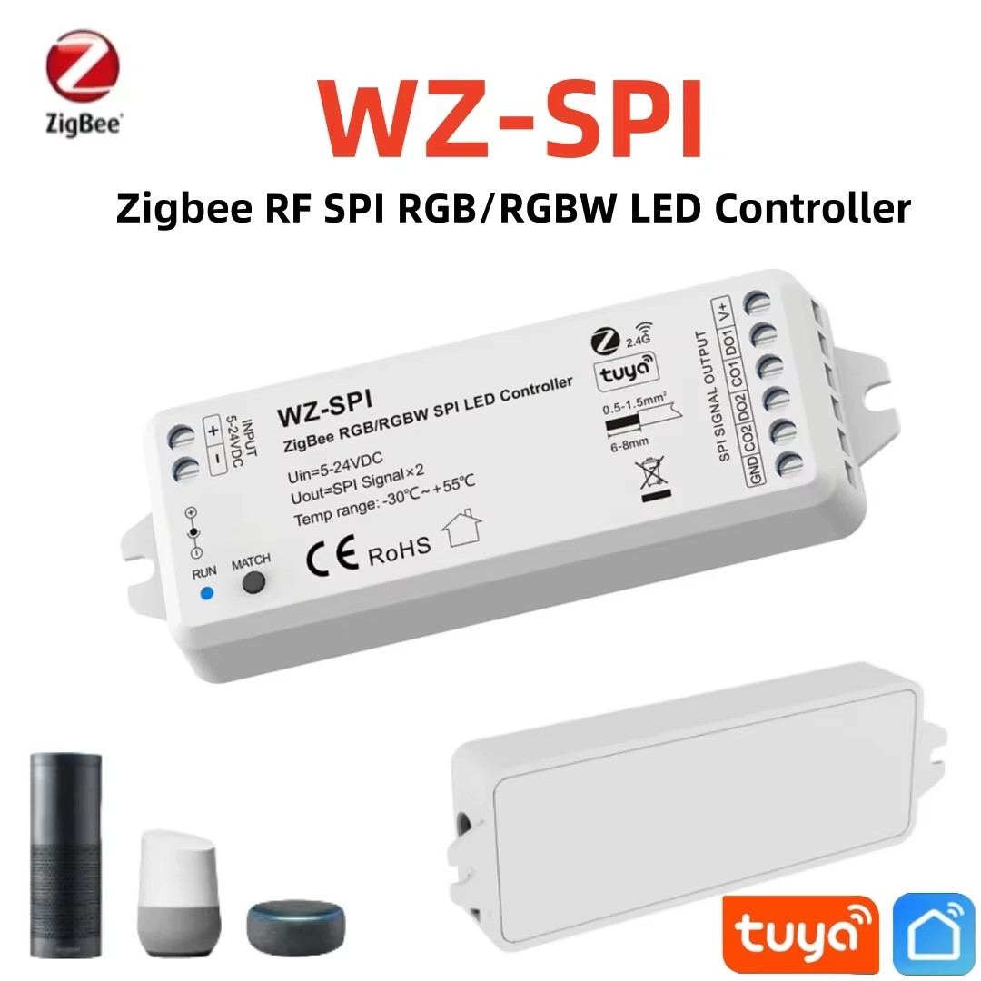 Tuya WiFi WT-SPI/WZ-SPI Zigbee + RF SPI LED Controller DC5V-24V WS2811 Ws2812 Ws2815 SK6812 RGB/RGBW LED Streifen Pixel Module Licht