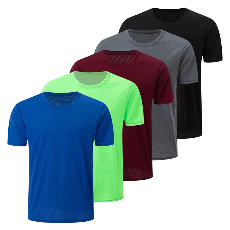 1/5 Stück Herren Einfarbig Waffel Sport Kurzarm Fitness Laufen Jogging Basis Kleidung Joker Komfort Lizenz Training Shirt