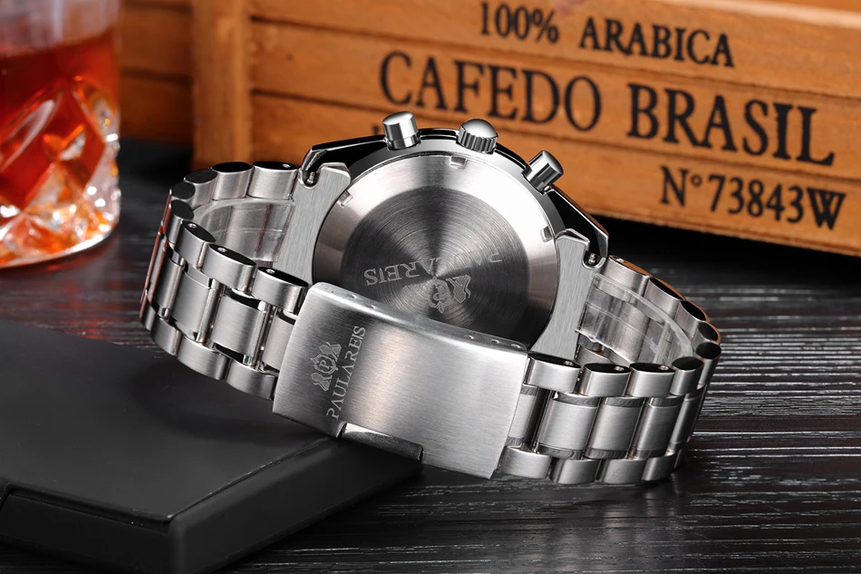 Reloj automático para hombre, mecánico, luminoso, de acero inoxidable, azul, café, marrón, velocidad