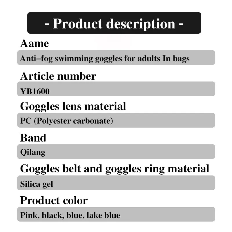 Swimming Goggle HD Silicone Waterproof and Anti-fog Women Men's Diving Equipment Small Frame Adult Swimming Glasses