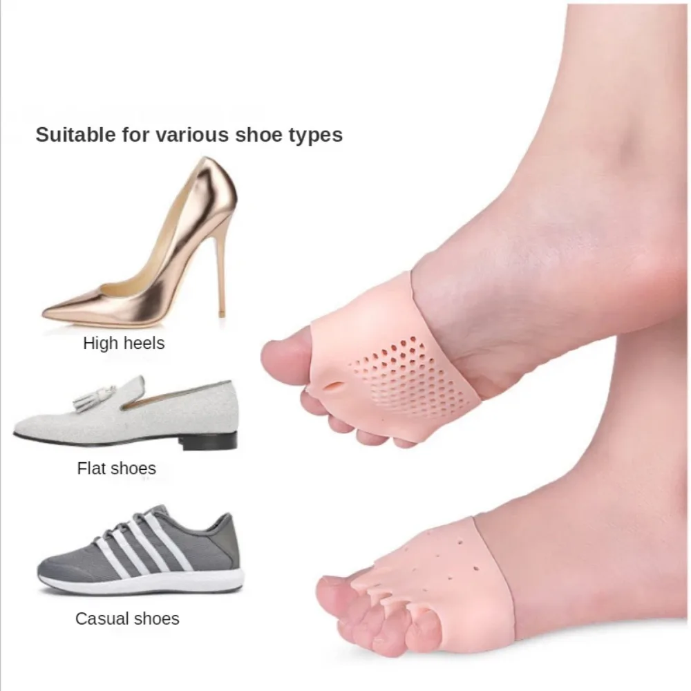 Separador de dedos de silicona, Corrector de Hallux Valgus, Protector ortopédico de juanete, alivio del dolor, almohadilla para el antepié, calcetines, cuidado de los pies, pedicura, 2 uds.