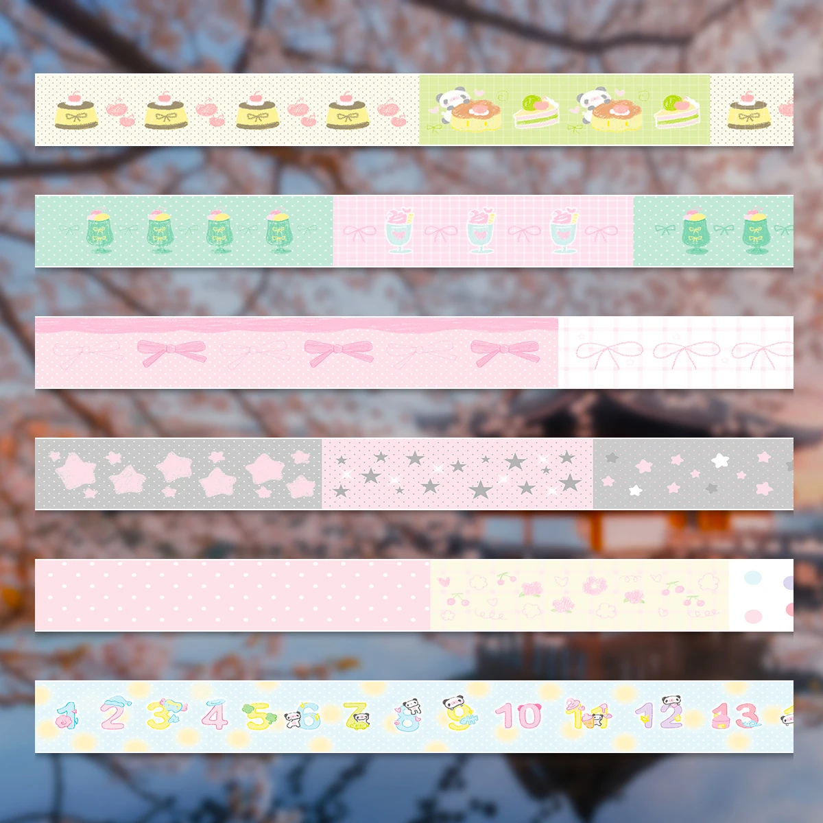 Kawaii Deco Washi เทปสําหรับสมุดภาพเครื่องเขียน DIY ศิลปะหัตถกรรมน่ารัก PANDA Masking เทปกาวเทปสําหรับ scrapbooking