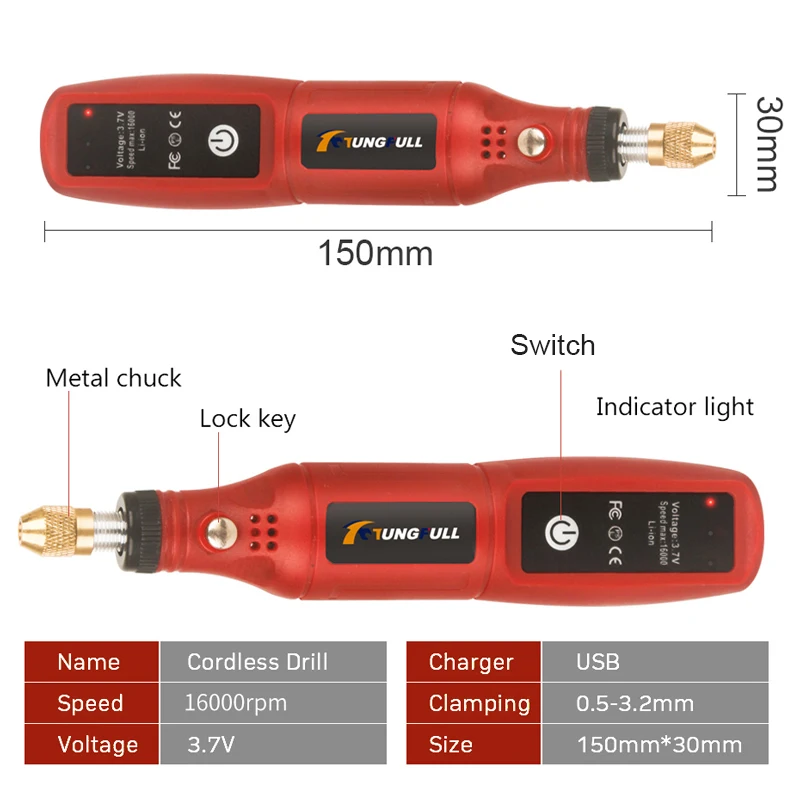 USB Engraving Pen Cordless Drill Mini Polishing Machine Rotary Tool Wireless Electric Drill Rechargeable Dremel Tool