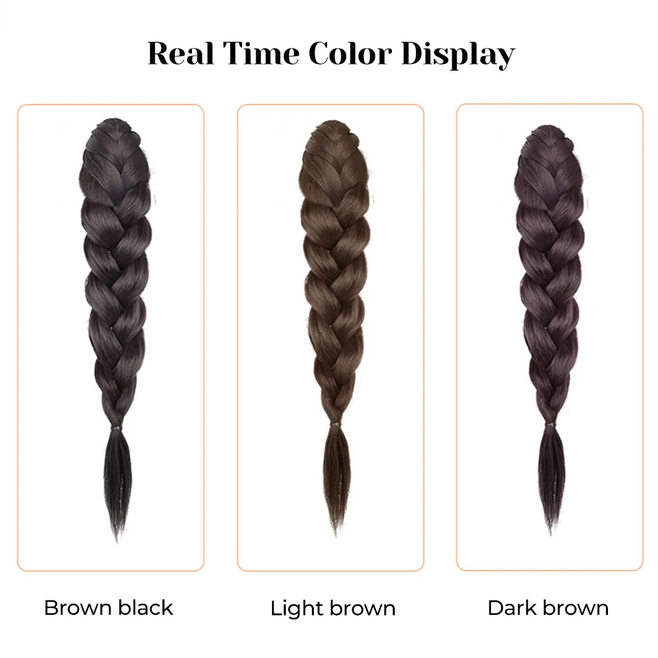 สังเคราะห์ยาว Claw คลิปบน Bow Braid ต่อผมหางม้าทนความร้อน PONY TAIL ผมชิ้นสําหรับผู้หญิง Daily PARTY