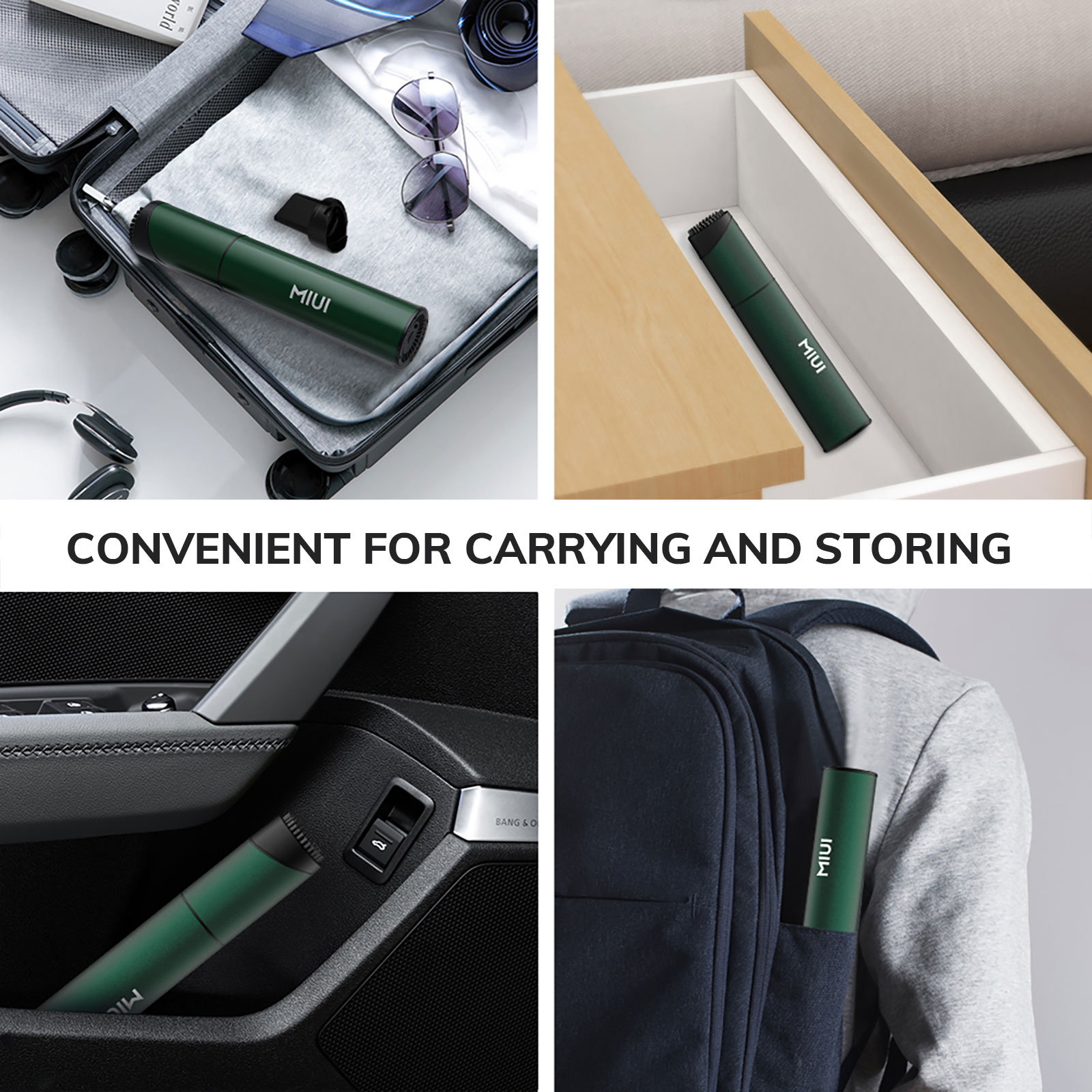 MIUI Mini Portable Vacuum Cleaner Cordless Handheld Vacuum with 3 Suction heads Easy to Clean for Desktop Keyboard & Car (USB)