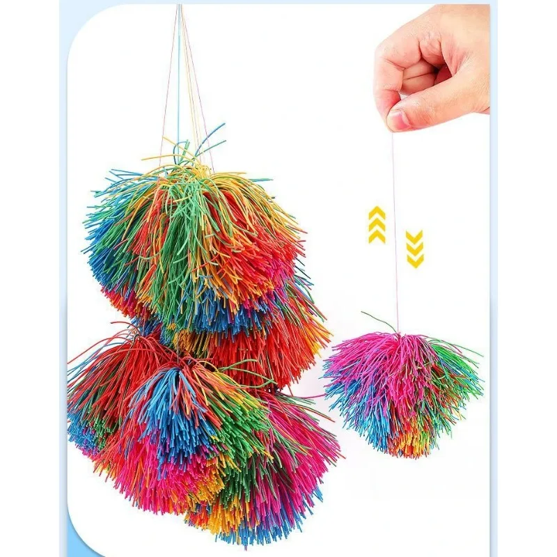 Jogging ball para crianças, brinquedo de borracha colorido, anti-stress, elástico, engraçado, novidade