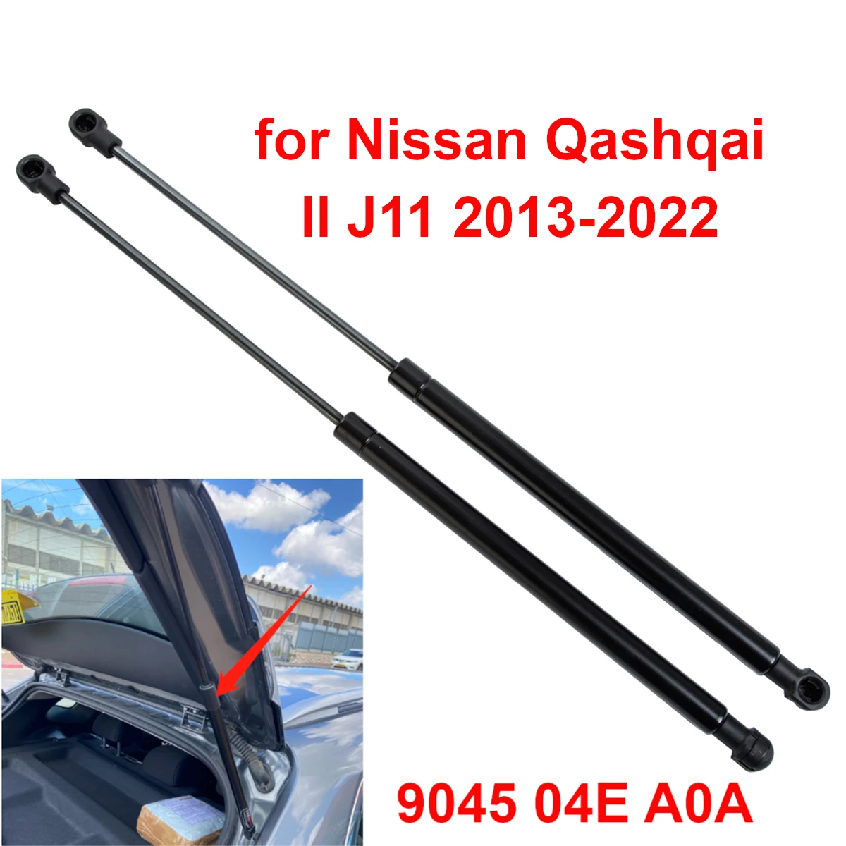Phía Sau Thân Ốp Lưng Bóng Khí Thảm Nỉ Chống Nóng Táp Lô Nâng Thanh Chống Thanh Trợ Lực Thanh Nâng 904504EA0A Dành Cho Xe Nissan Qashqai II J11 2013-2022
