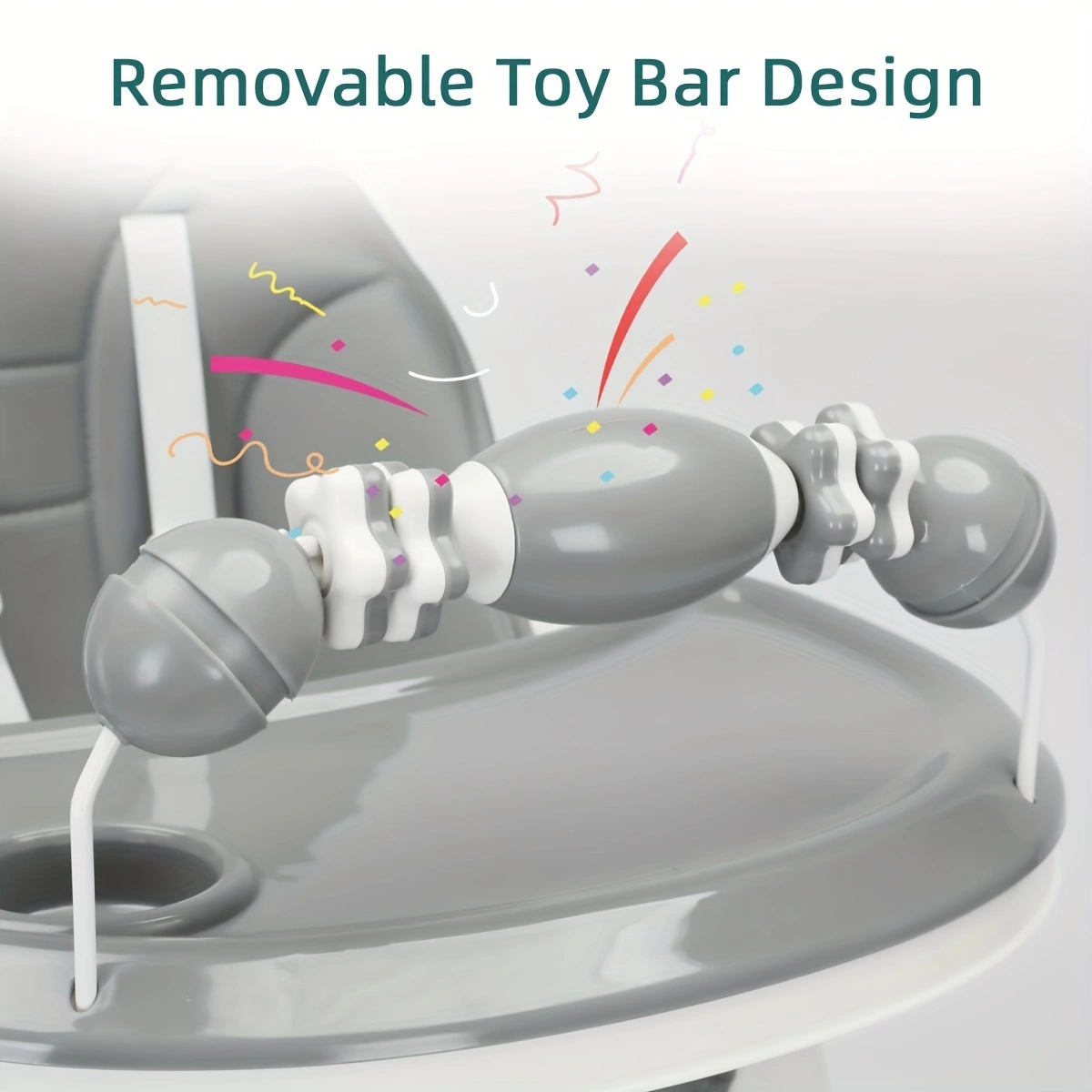 UBRAVOO Foldable Baby High Chair 6 Months Plus, with Large Antislip Pad & ToyRack, Easy to Clean Feeding , E500